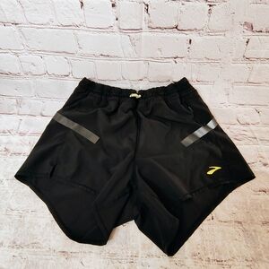 Brooks Women's Carbonite Black Reflective 4' Running Shorts Liner Size Medium Ru